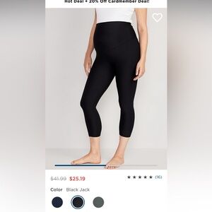 Maternity Full Panel PowerSoft Crop Leggings